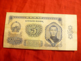 Bancnota 5 tugrici Mongolia 1966 , cal.F.Buna
