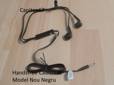 Handsfree Cablu Lat Model Nou Negru foto