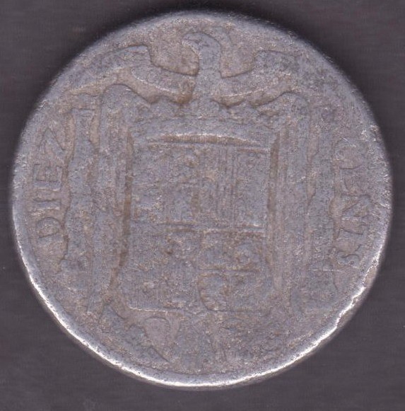 (M456) MONEDA SPANIA - 10 CENTIMOS 1940, ALUMINIU