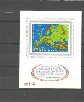 ROMANIA 1975 - EUROPA. CONFERINTA HELSINKI, COLITA NEDANTELATA MNH, DB30 foto