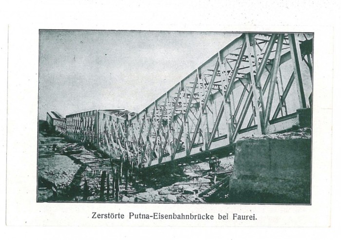 1469 - FAUREI, Braila, bridge destroyed - old postcard - unused