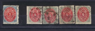 1870 - DANEMARCA - TIMBRE PORTO STAMPILATE foto