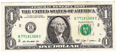 SUA USA bancnota ONE DOLLAR 2009 foto