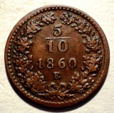 F.257 AUSTRIA 5/10 KREUZER 1860 E RARA