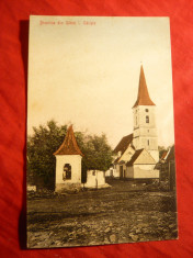 Ilustrata Saliste - Biserica din Sibiel ,inc.sec.XX ,Ed. N.Tintea Saliste Sibiu foto