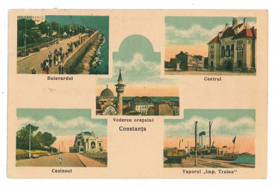 1435 - CONSTANTA, multi vue - old postcard - used - 1935 foto