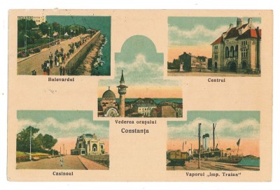 1435 - CONSTANTA, multi vue - old postcard - used - 1935 foto