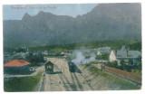 1462 - BUSTENI, Prahova, Train on Railway Station - old postcard - used - 1918, Circulata, Printata