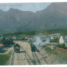 1462 - BUSTENI, Prahova, Train on Railway Station - old postcard - used - 1918