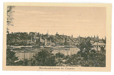 1047 - CAMPINA, Prahova, oil wells - old postcard - unused foto