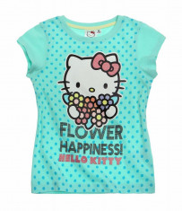 Tricou maneca scurta 4-10 ani - Hello Kitty - art 87700 turcoaz foto