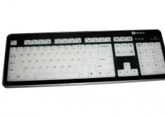 Tastatura Serioux Lightkey 9200EL iluminata, USB, negru / alb foto