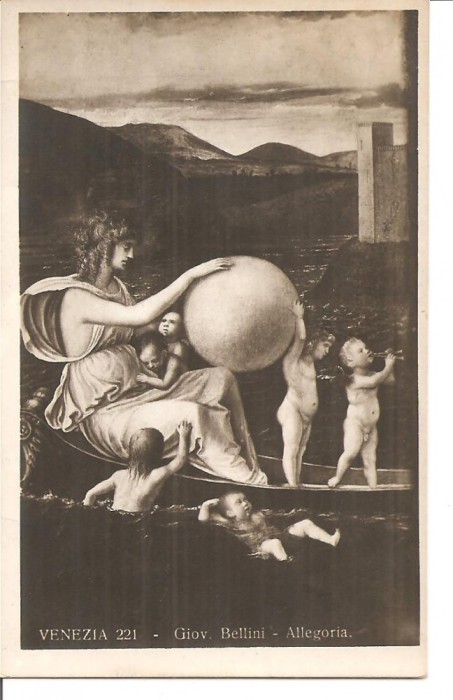 CPI (B5115) VENEZIA, VENETIA. GIOV BELLINI - ALEGORIE, EDITURA A, TRALDI - MILANO, SCRISA SI NECIRCULATA
