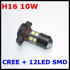 Bec LED H16 cu 12 SMD + 1 CREE foto