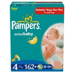 PAMPERS Active Baby 4 Maxi Mega Box Pack 162 buc foto