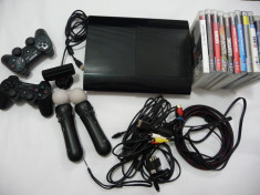 PLAYSTATION 3 SLIM PS3 SLIM 500GB 10 JOCURI,WEBCAM,2 MOTION CONTROLLERE,2 JOYSTICK URI WIRELESS TOATE ORIGINALE LIVRARE GRATUITA DOAR CU URGENT CURIE foto