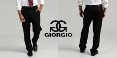 GIORGIO TAILOR UK &amp;quot;BLACK SUIT TROUSERS&amp;quot;. Pantaloni Eleganti Barbati Negrii simplii. Marime MARE 42 (107 cm talie) OUTLET Arad. Produse NOI. REDUSE! foto