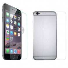 Protectie ecran Folie de sticla 2 in 1 fata/spate Tempered Glass pentru iPhone 4G + cablu date foto
