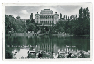 1298 - BUCURESTI, Parcul Carol I - old postcard, real FOTO - used - 1938 foto