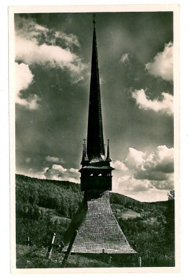 2292 - Maramures, Wooden Church - old postcard, real PHOTO - unused foto