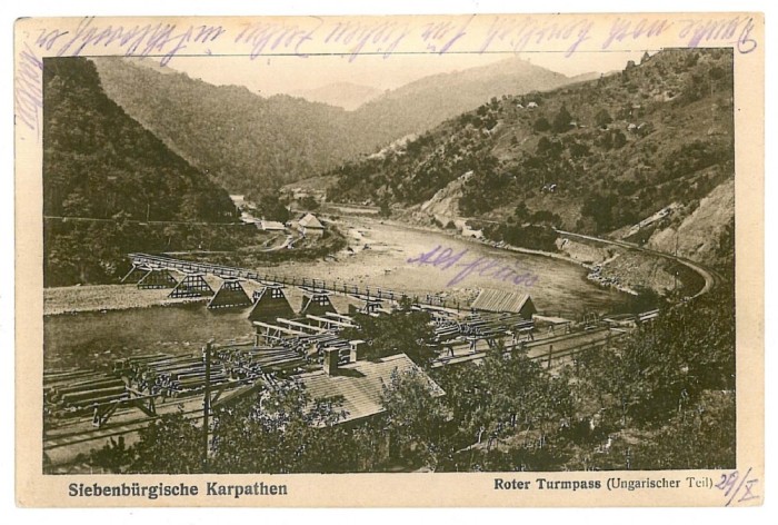 2052 - TURNU ROSU, Sibiu, bridge - old postcard - used - 1917