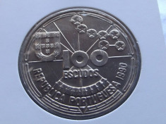 Portugalia 100 escudos 1990, UNC, NAVIGATIE (34) foto
