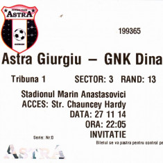 Bilet meci fotbal ASTRA GIURGIU - DINAMO ZAGREB 27.11.2014