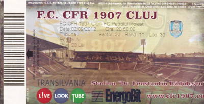 Bilet meci fotbal CFR Cluj - Petrolul Ploiesti 02.09.2012 foto