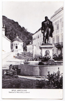Carte postala circulata 1960 RPR Baile Herculane statuia lui Hercule si domul foto