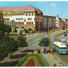 Carte postala circulata 1965 RPR Targu Mures centru