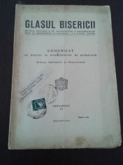 GLASUL BISERICII -- REVISTA OFICIALA A SF. ARHIEPISCOPII A BUCURESTILOR -- Comunicat cu privire la insamantarile de primavara - Martie 1950, 16 p. foto