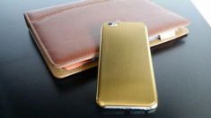 Husa / toc protectie iPhone 6 lux - 100% aluminiu finisat, 0.3 mm grosime, nu piele, culoare - AURIU - LIVRARE GRATUITA la plata in avans foto