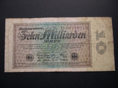 Germania 10 000 000 000 marci (mark) 1923 septembrie 15 Berlin (zece miliarde) (hiperinflatie) C007 foto