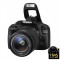 Camera Foto DSLR KIT Canon EOS 100D Digital SLR, Lentila 18-55mm EF-S IS STM Lens (Black), nou, in cutie