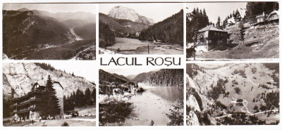 Carte postala multipla,mozaic necirculata format mare RPR LACUL ROSU foto