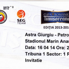 Bilet meci fotbal Astra Giurgiu - Petrolul Ploiesti 16.04.2014 semifinala Cupa Romaniei