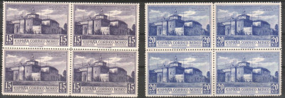SPANIA, 1930, posta aeriana, 2 valori in bloc de 4, nestampilate, MNH foto