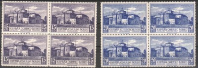 SPANIA, 1930, posta aeriana, 2 valori in bloc de 4, nestampilate, MNH foto