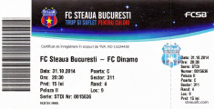 Bilet meci fotbal Steaua Bucuresti - Dinamo Bucuresti 31.10.2014 foto