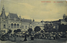 Oradea , Nagyvarad, Bihor - Piata Szent Laszlo 1912 . Zi de targ RARA !- Piesa de colectie ! foto