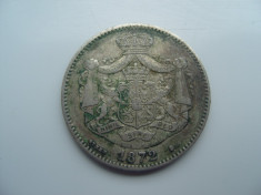 Moneda Romania 2 Lei 1872 - stare buna, patina, necuratata ! foto