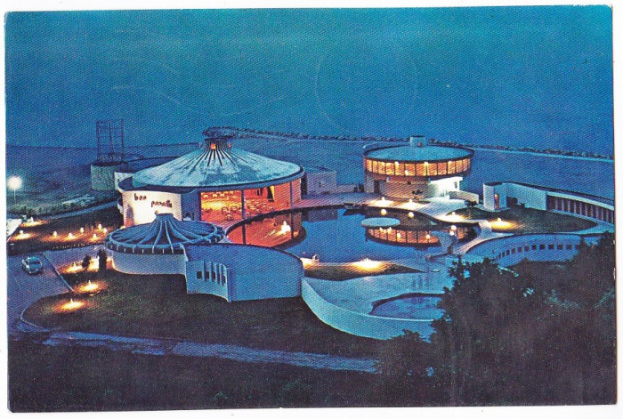 Carte postala circulata 1978 Jupiter Constanta Barul Paradis noaptea