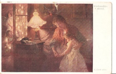 CPI (B5191) WEIHNACHTS, E. CZEDT PINX, WIENER KUNST, VIENA, AUSTRIA, SCRISA SI NECIRCULATA, DATATA: 20.12.1924, ARTA, foto