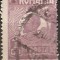 TIMBRE 106b2, ROMANIA, 1920, FERDINAND BUST MIC, 1 LEU, EROARE, CULOARE AGLOMERATA PE LATURA DE JOS, CURIOZITATE SPECTACULOASA, ERORI, ATIPICE, ECV.