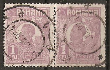 TIMBRE 106k, ROMANIA, 1920, FERDINAND BUST MIC, 1 LEU, EROARE, CLISEU INLOCUIT, PERECHE, CURIOZITATE SPECTACULOASA, ERORI, CURIOZITATI, ECV, ATIPICE