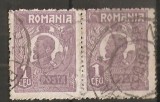 TIMBRE 106l, ROMANIA, 1920, FERDINAND BUST MIC, 1 LEU, EROARE, CLISEU INLOCUIT, PERECHE, CURIOZITATE SPECTACULOASA, ERORI, CURIOZITATI, ECV, ATIPICE