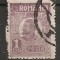 TIMBRE 106b7, ROMANIA, 1920, FERDINAND BUST MIC, 1 LEU, EROARE, CULOARE AGLOMERATA PE LATURA DE SUS, CURIOZITATE SPECTACULOASA, ERORI, ATIPICE, ECV.