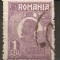 TIMBRE 106a3, ROMANIA, 1920, FERDINAND BUST MIC, 1 LEU, EROARE, CULOARE AGLOMERATA PE LATURA DE JOS, CURIOZITATE SPECTACULOASA, ERORI, ATIPICE, ECV.