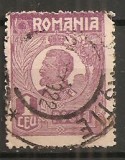 TIMBRE 106p, ROMANIA, 1920, FERDINAND, 1 LEU, EROARE, CULOARE AGLOMERATA SUS