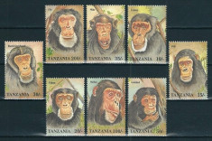 TANZANIA 1992 - MAIMUTE - SERIE MNH (8 VALORI) - COTA : 18 E (S.COMPLETA) foto